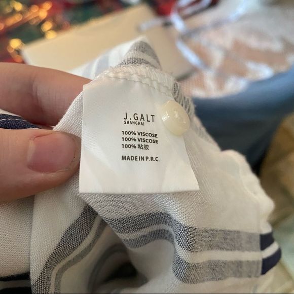 Brandy Melville J. Galt • Striped Crop Cinch Tie Waist Blouse - Picture 10 of 10